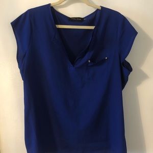 Ivanka Trump cobalt blue sleeveless top